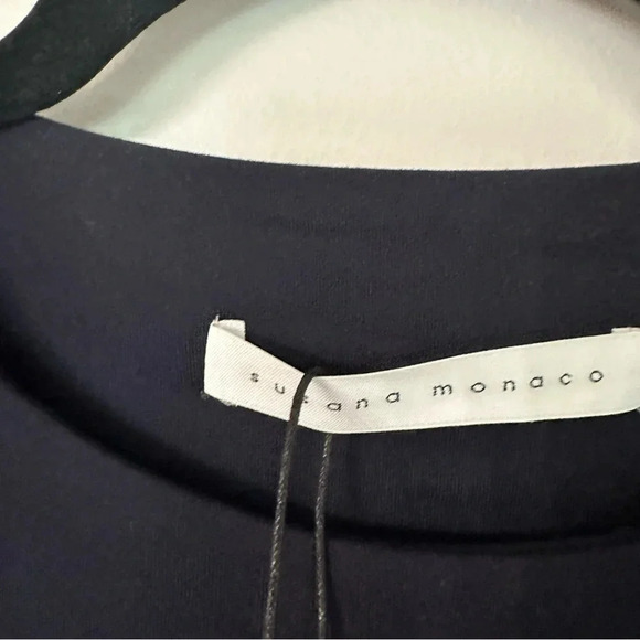 Susana Monaco Bell Sleeve Mini Dress in Midnight Blue with Crew Neck Size XS NWT - Picture 3 of 7